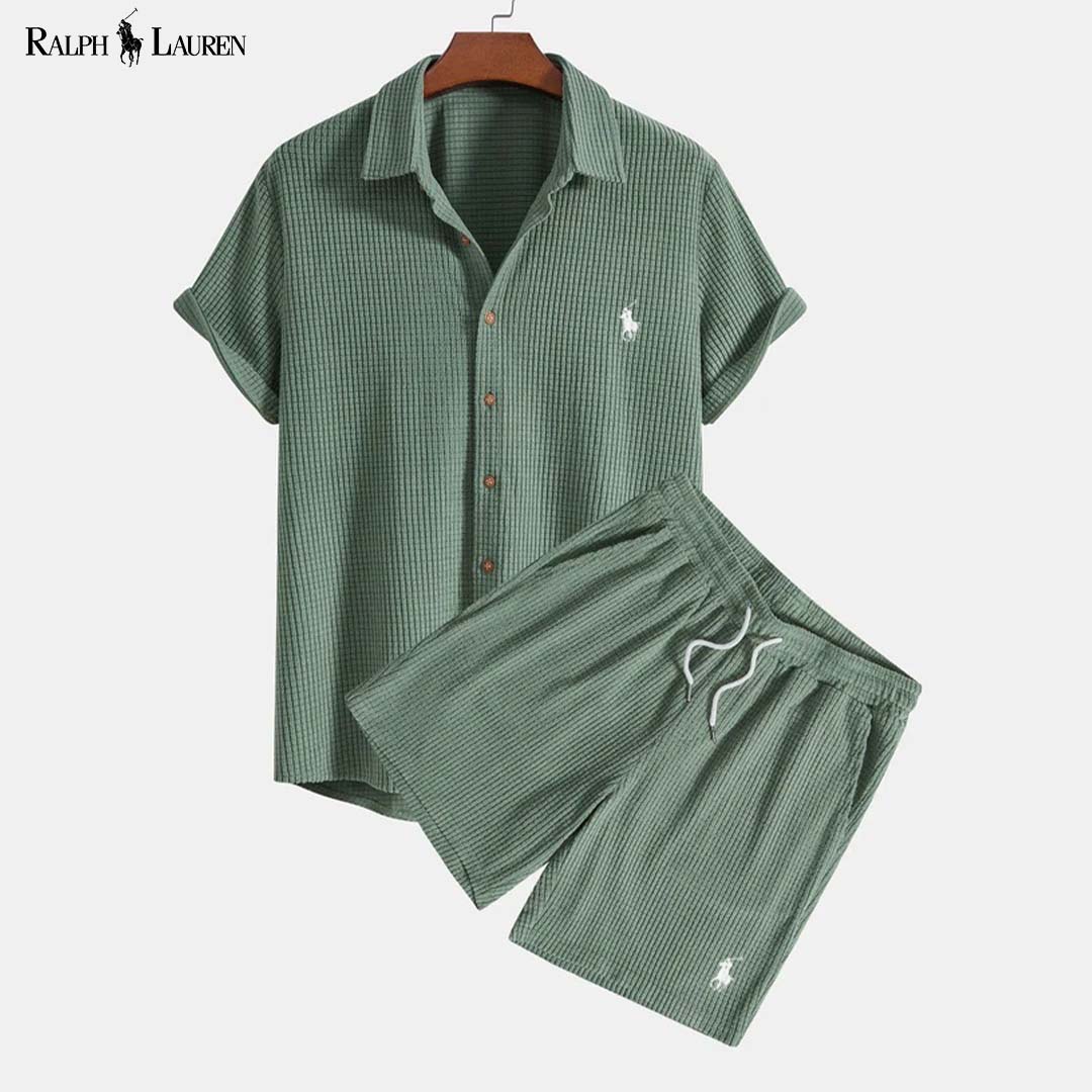 RL Waffle Button-Down Shirt and Shorts