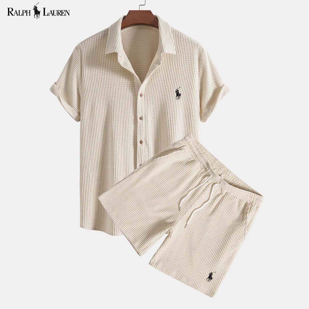 RL Waffle Button-Down Shirt and Shorts