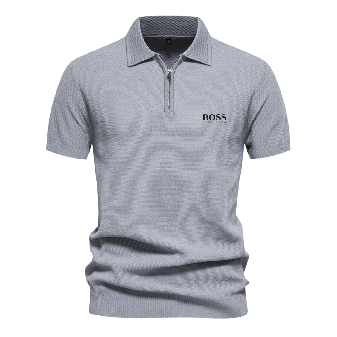 ΒOՏՏ Short Sleeve Half Zip Polo