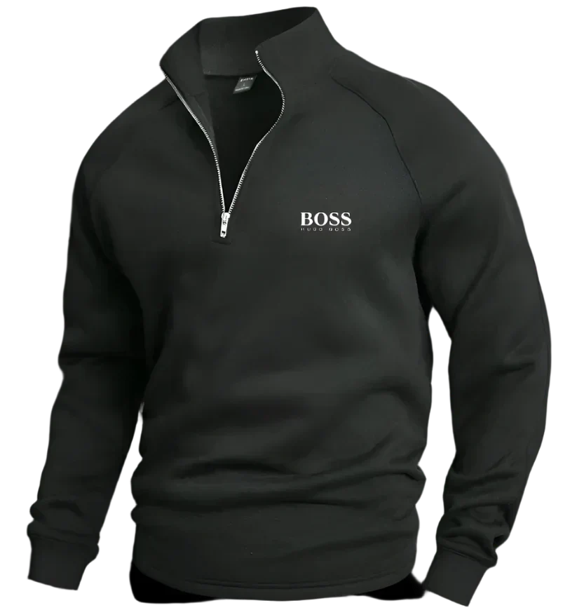 BOSS Half-zip cotton sweater