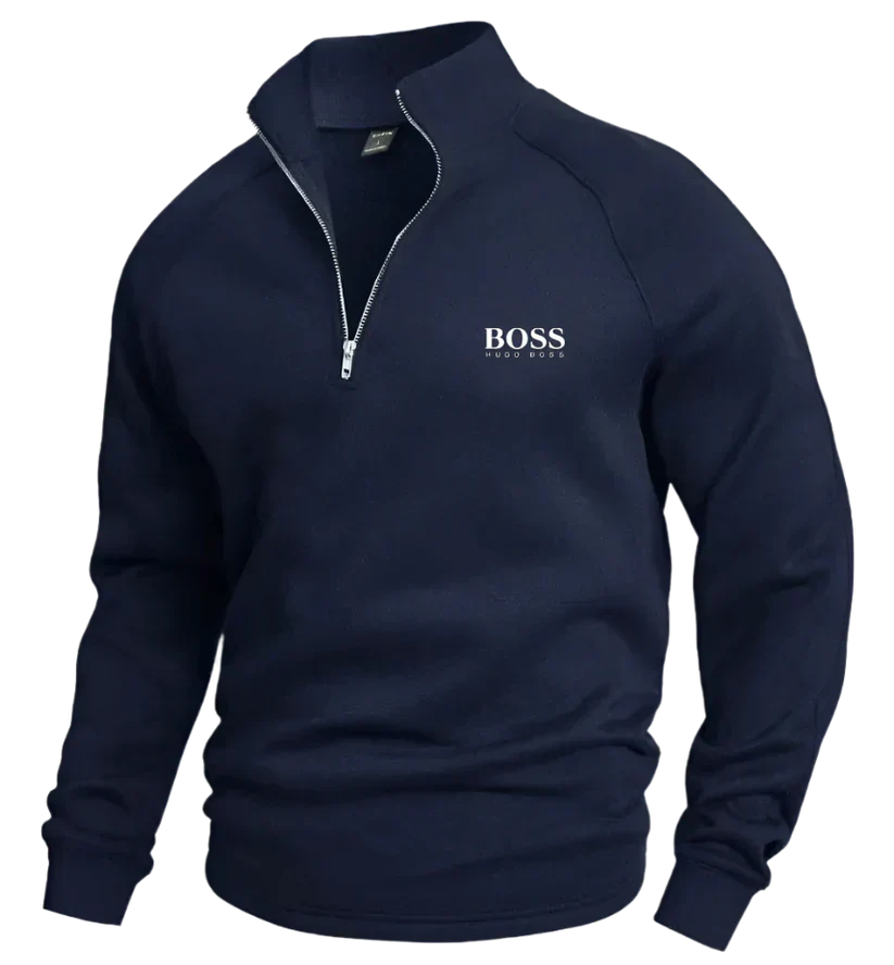 BOSS Half-zip cotton sweater