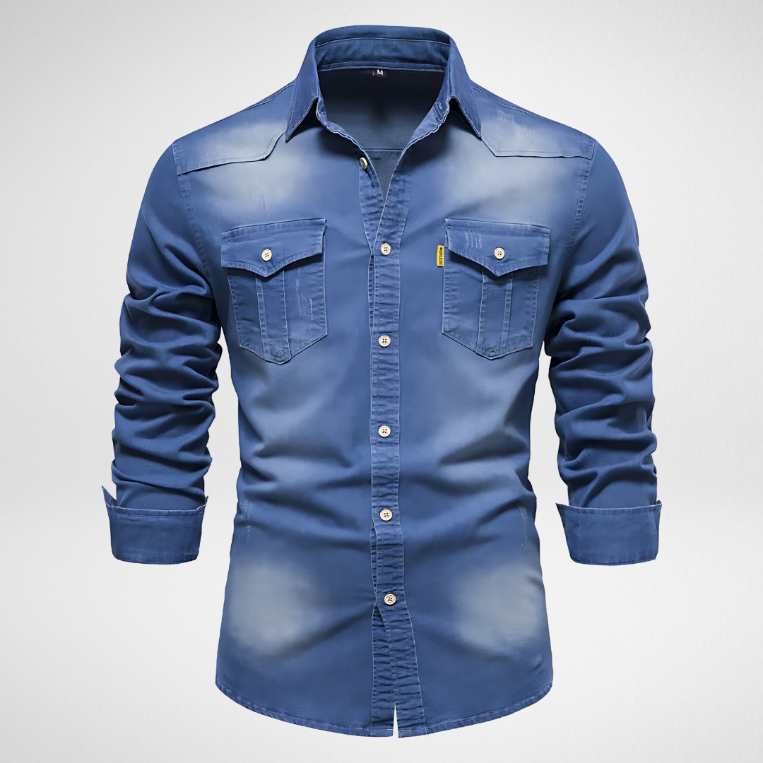 Avantea - Elegant Denim Shirt