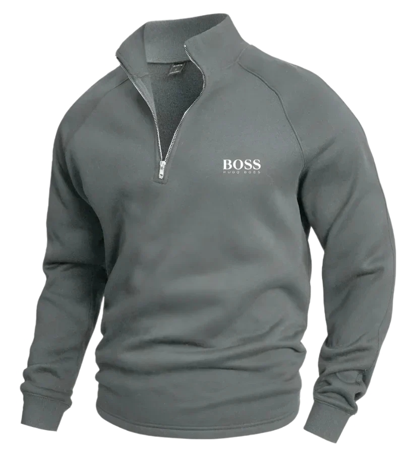 BOSS Half-zip cotton sweater