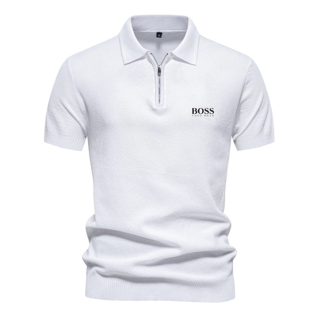 ΒOՏՏ Short Sleeve Half Zip Polo