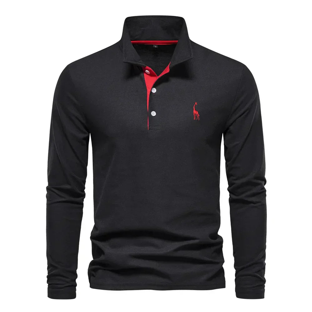 Audren - Elegant Long Sleeve Polo Shirt