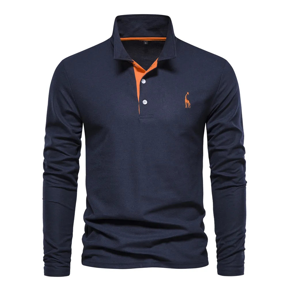 Audren - Elegant Long Sleeve Polo Shirt