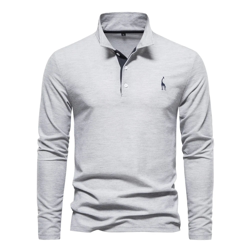 Audren - Elegant Long Sleeve Polo Shirt