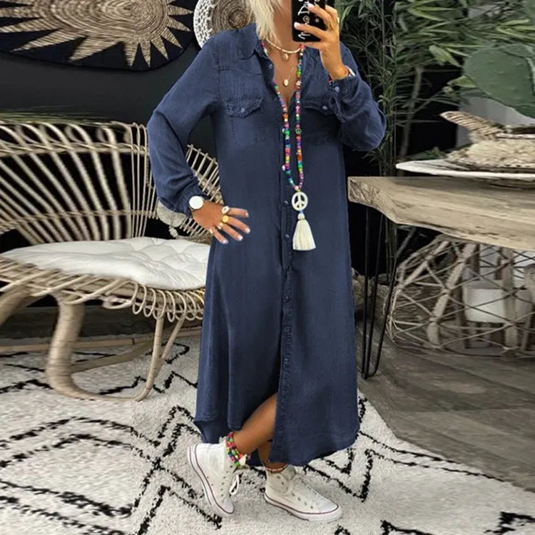 Fanny - Elegant Denim Dress