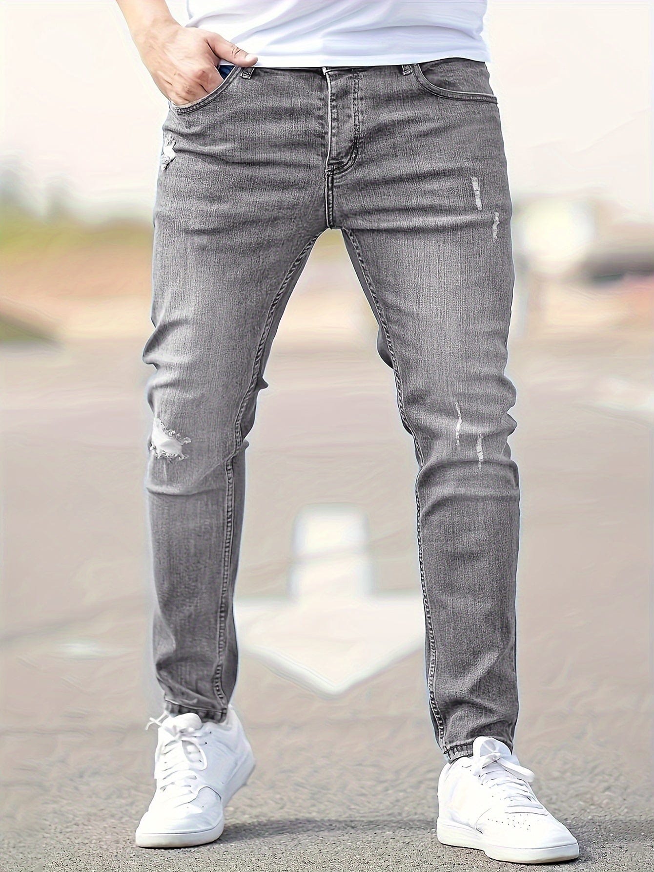 Alex - Trendy Ripped Slim Jeans