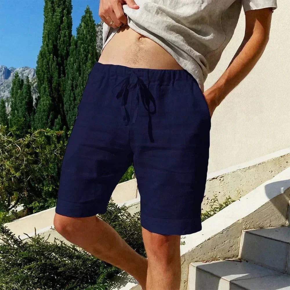 Breathable cotton and linen shorts