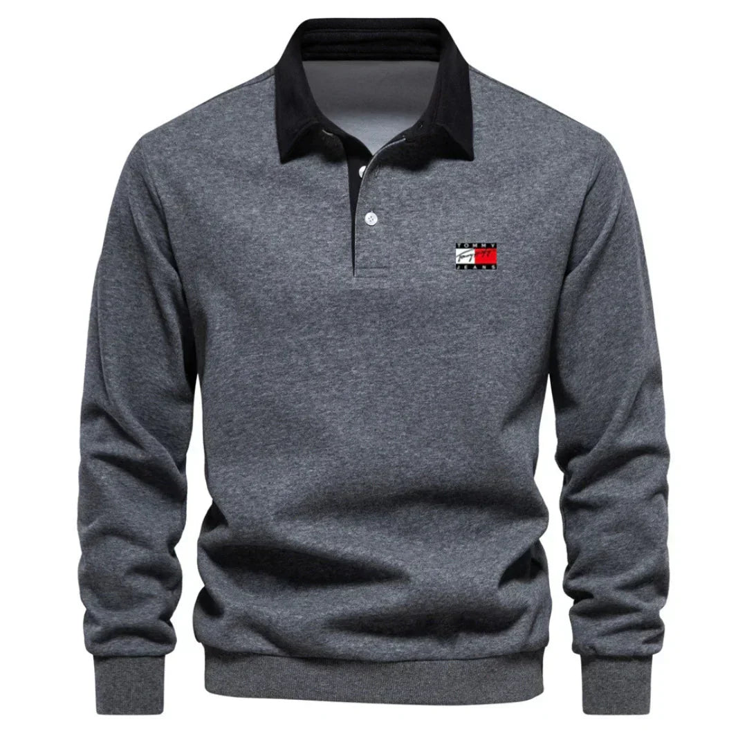 TH Men's Long Sleeve Polo Shirt