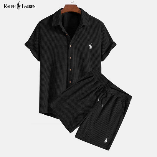 RL Waffle Button-Down Shirt and Shorts