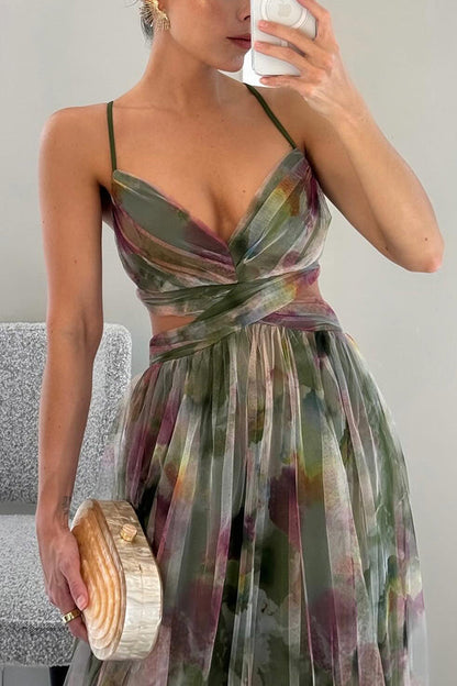 Frostine - Elegant Floral Dress