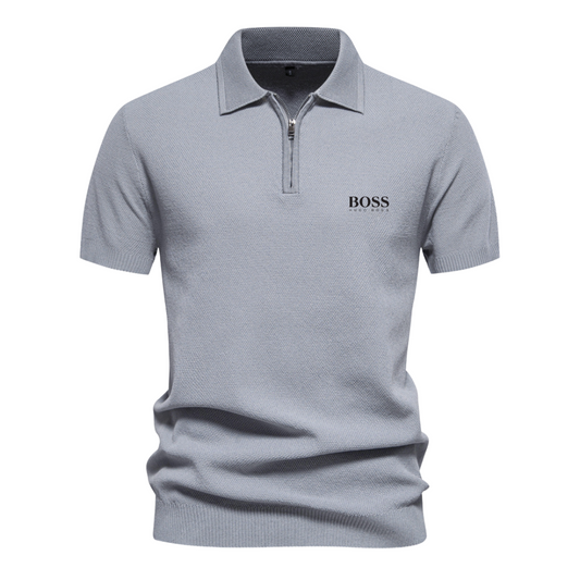 ΒOՏՏ Short Sleeve Half Zip Polo
