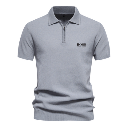 ΒOՏՏ Short Sleeve Half Zip Polo
