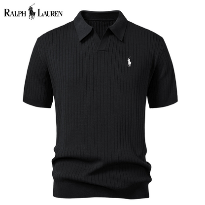 RL Striped V-Neck Knit Polo