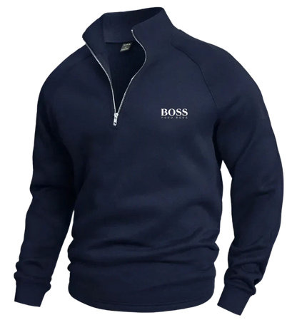 BOSS Half-zip cotton sweater