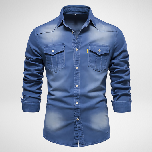 Avantea - Elegant Denim Shirt