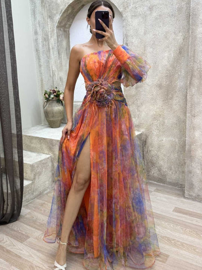 Kayla - Asymmetrical Floral Dress