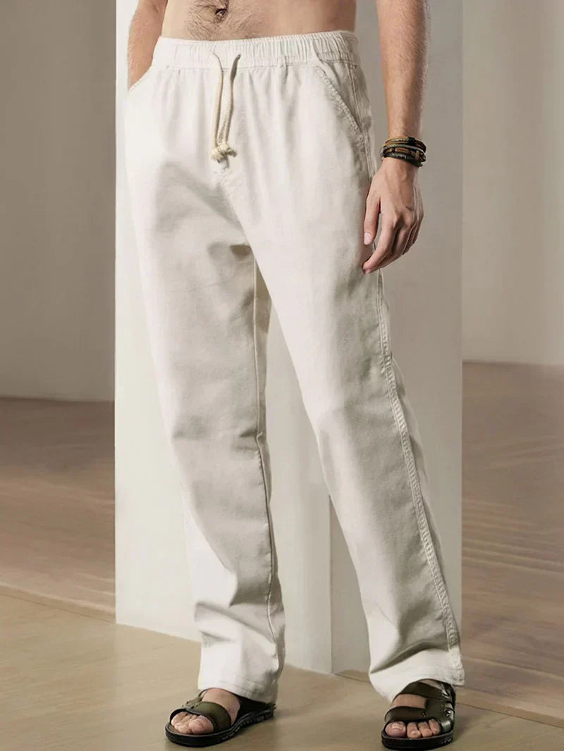 Straight linen pants