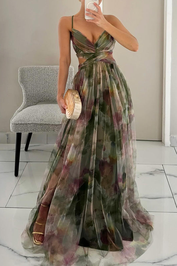 Frostine - Elegant Floral Dress