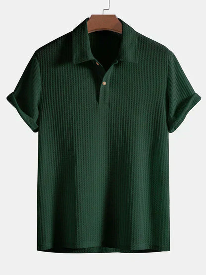 Waffle knit polo shirt