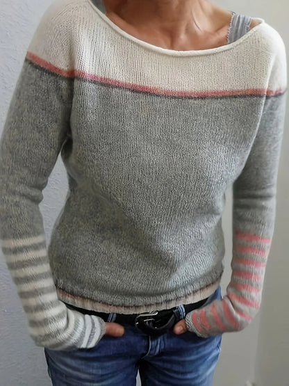 Women's Striped Long Sleeve Sweater