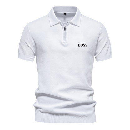 ΒOՏՏ Short Sleeve Half Zip Polo
