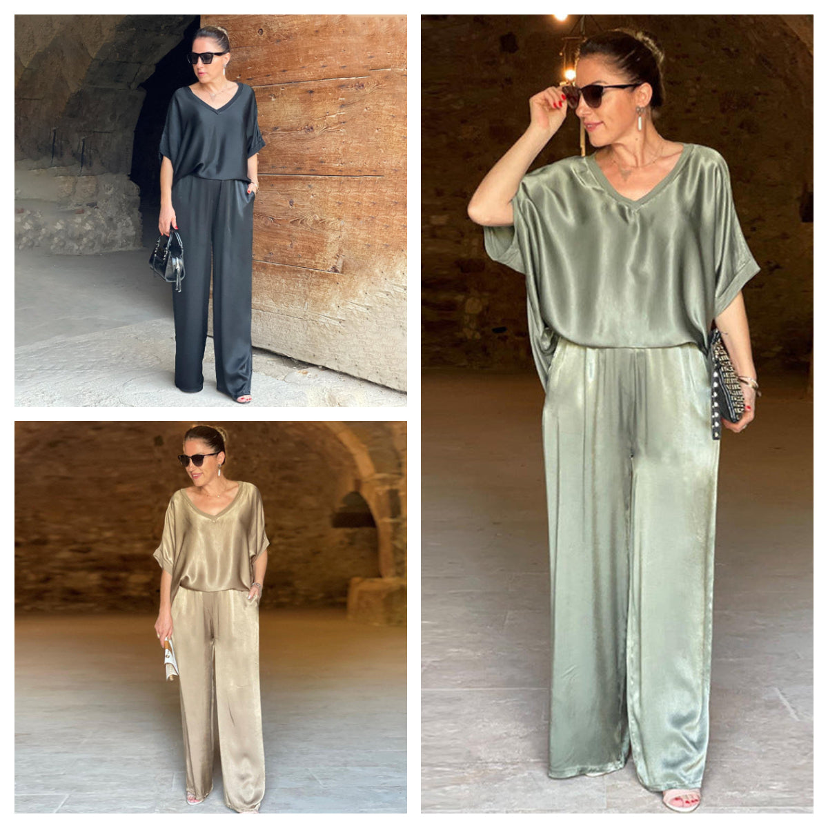 Pauline - Shiny Satin Set