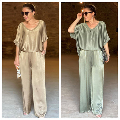 Pauline - Shiny Satin Set