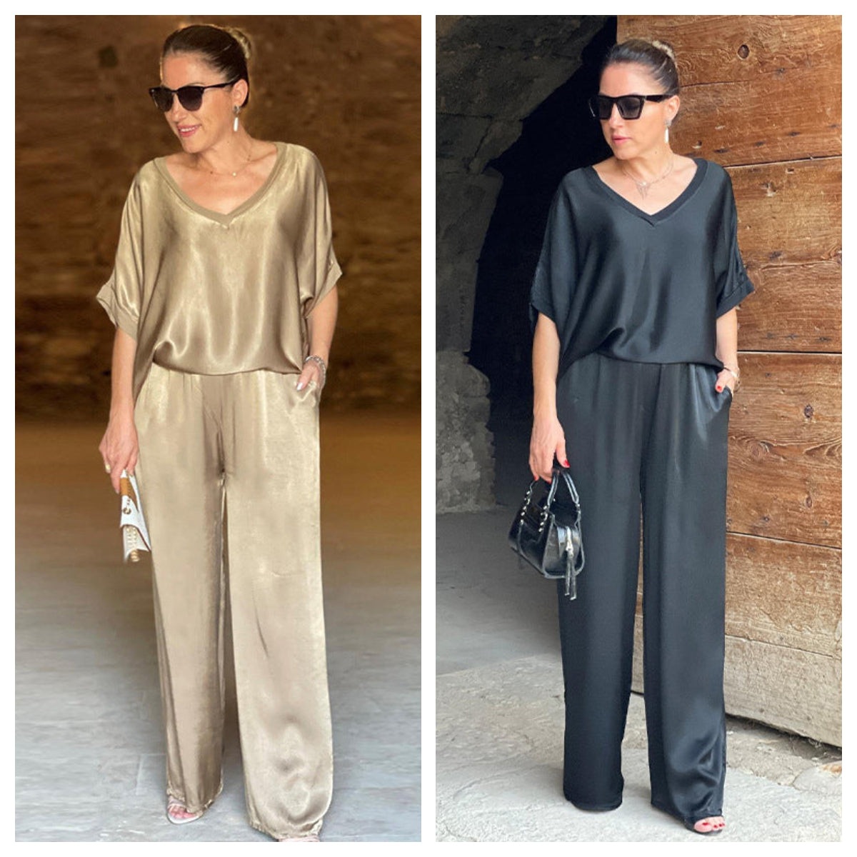 Pauline - Shiny Satin Set