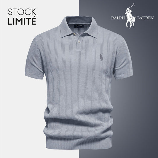 Men's Textured Knit Polo Shirt RL