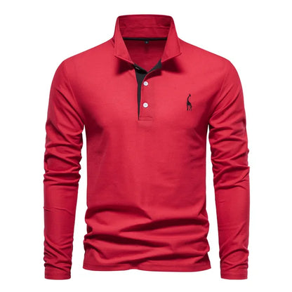 Audren - Elegant Long Sleeve Polo Shirt