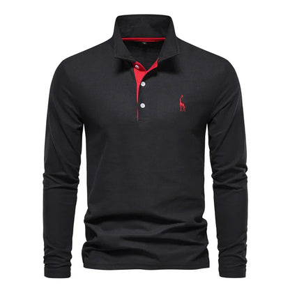 Audren - Elegant Long Sleeve Polo Shirt