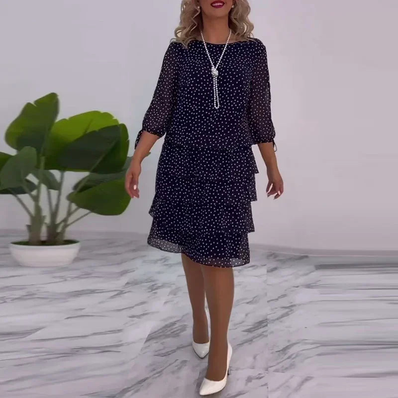 Ella - Elegant Polka Dot Midi Dress