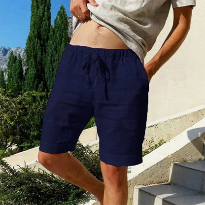 Breathable cotton and linen shorts