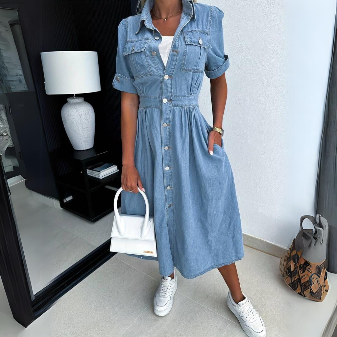 Celine - Elegant Denim Dress