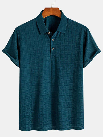 Textured knit polo shirt