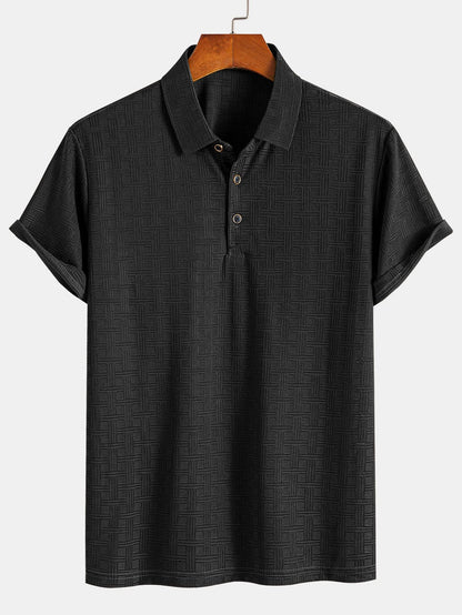 Textured knit polo shirt