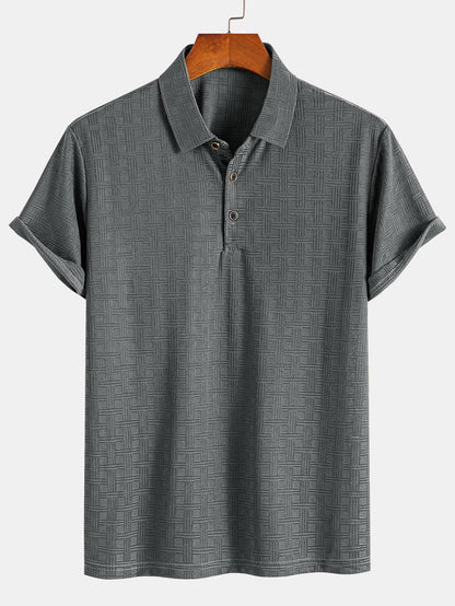 Textured knit polo shirt
